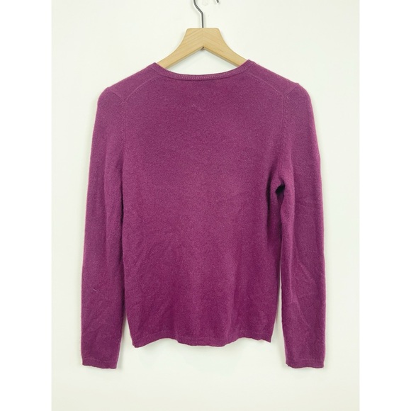 Charter Club Luxury 100% Cashmere Crewneck Sweater Purple - Picture 4 of 7
